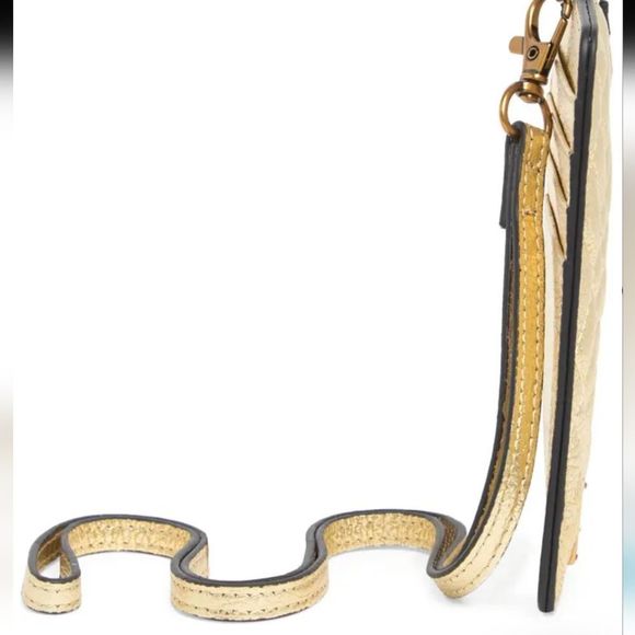 Kurt Geiger London Quilted Card Holder w/Lanyard- Gold - Picture 5 of 9